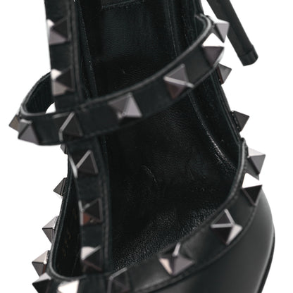 Valentino Garavani Calfskin Nappa Rockstud Ankle Strap 100mm Pumps 38.5 Black 9 of 9