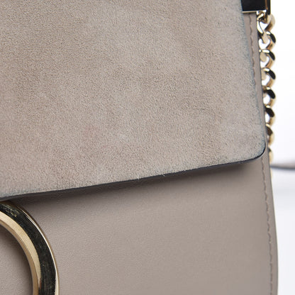 Chloe Suede Calfskin Small Faye Shoulder Bag Motty Grey 10 of 17