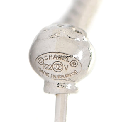 Chanel Baguette Crystal CC Drop Earrings Silver 4 of 5