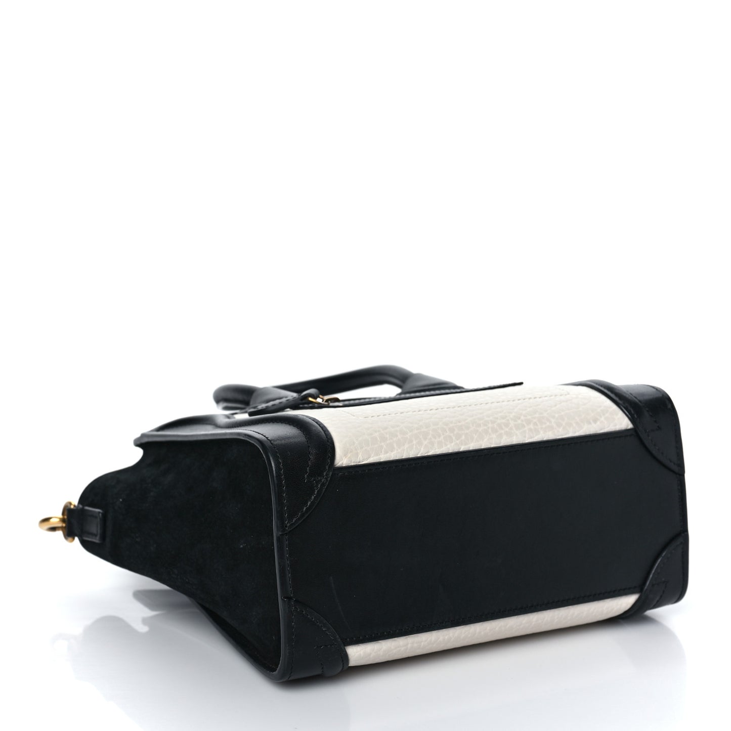 Bullhide Calfskin Nubuck Bi-Color Nano Luggage Black White