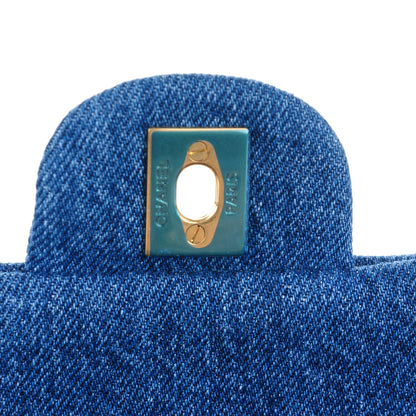 Chanel Denim Tweed Quilted Medium Double Flap Blue 5 of 8
