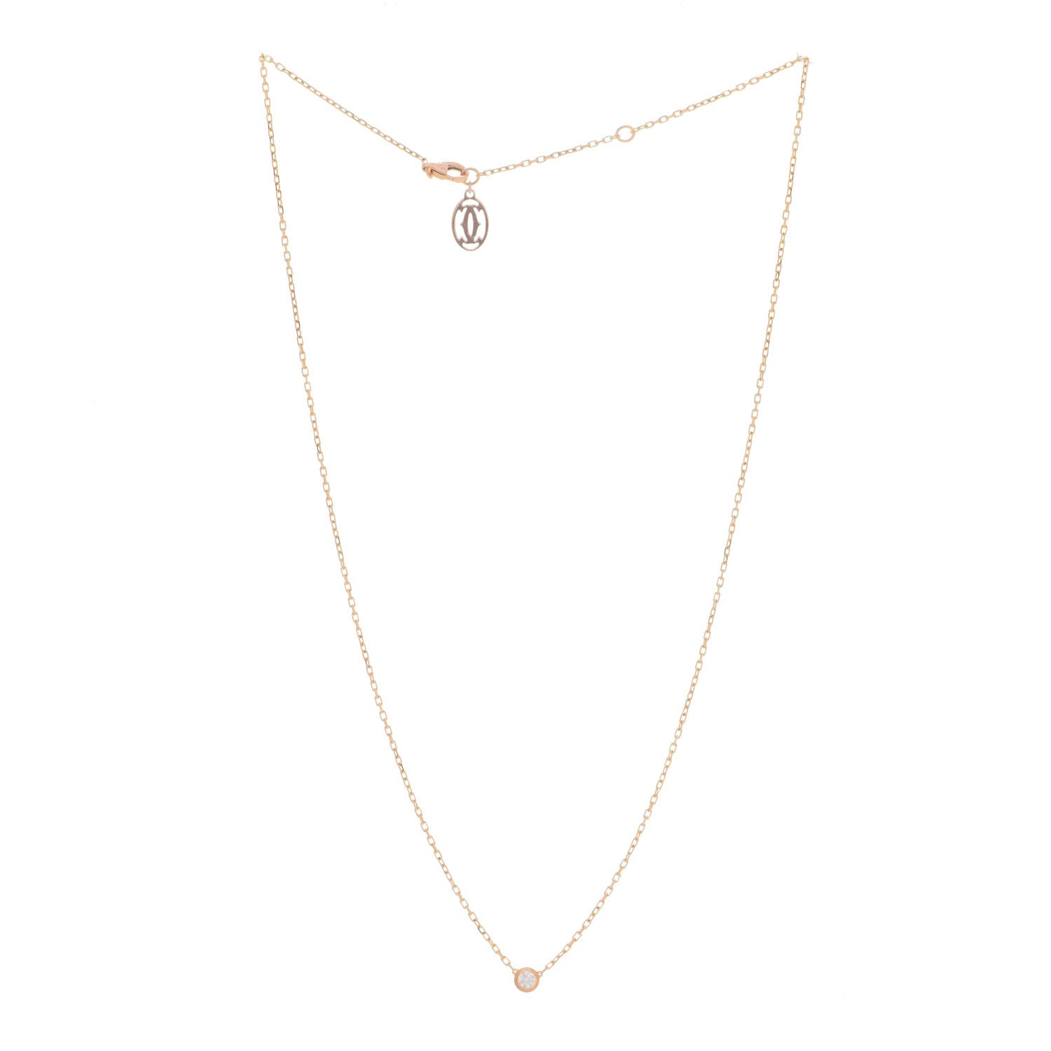 Cartier 18K Yellow Gold Diamond SM D'Amour Pendant Necklace 3 of 7