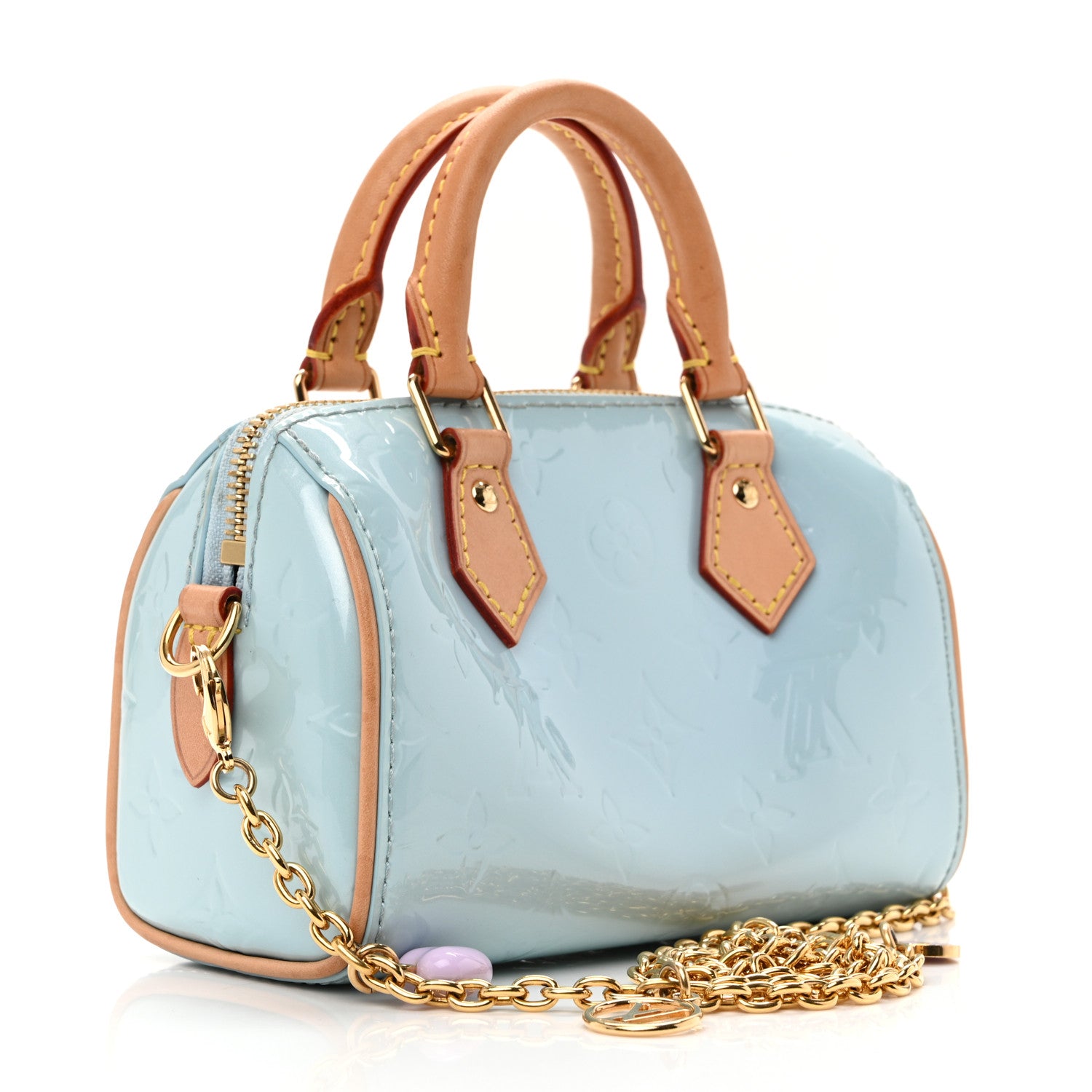 Louis Vuitton Vernis Monogram Nano Speedy Sky 3 of 9