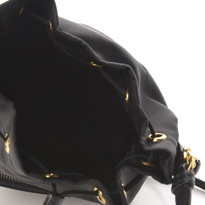 Prada Saffiano Tessuto Nylon Mini Bucket Crossbody Bag Black 7 of 9
