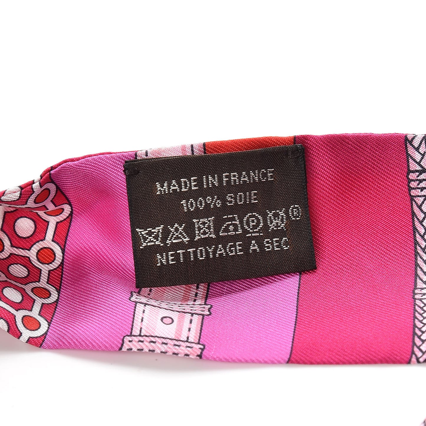 Silk Clic Clac Modern Cannage Twilly Fuchsia Rouge Rose