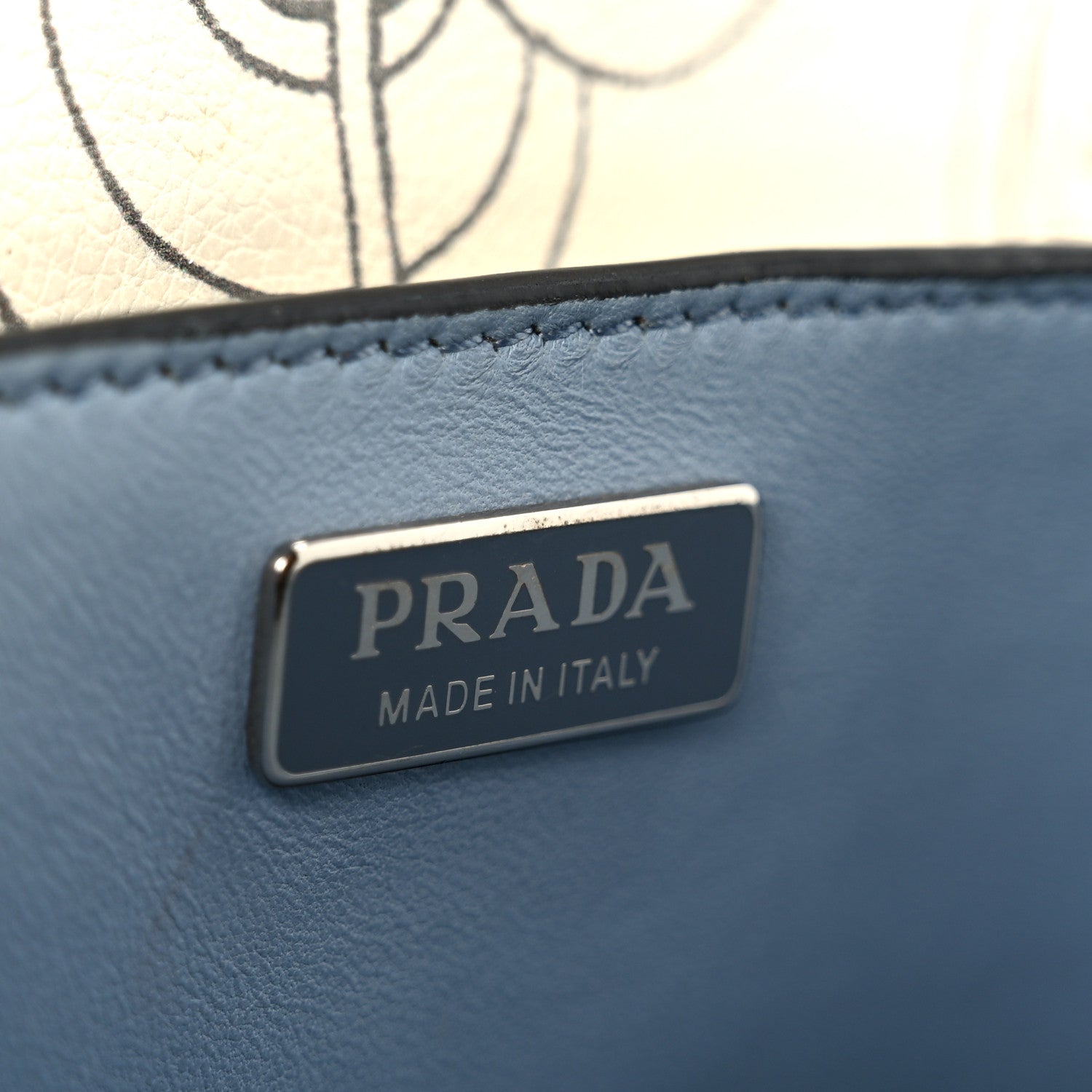 Prada X JAMES JEAN Glace Calfskin Rabbit Print Cahier Bag Opaline