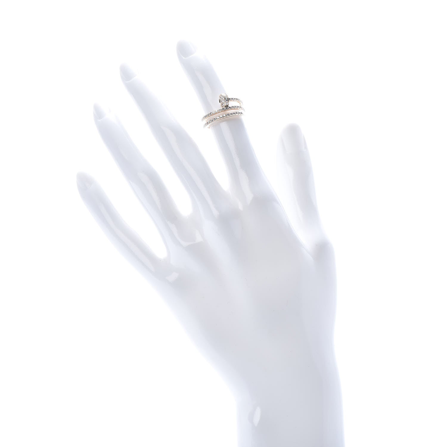 Cartier 18K Pink Gold Diamond Double Juste Un Clou Paved Ring 48 4.5 2 of 7