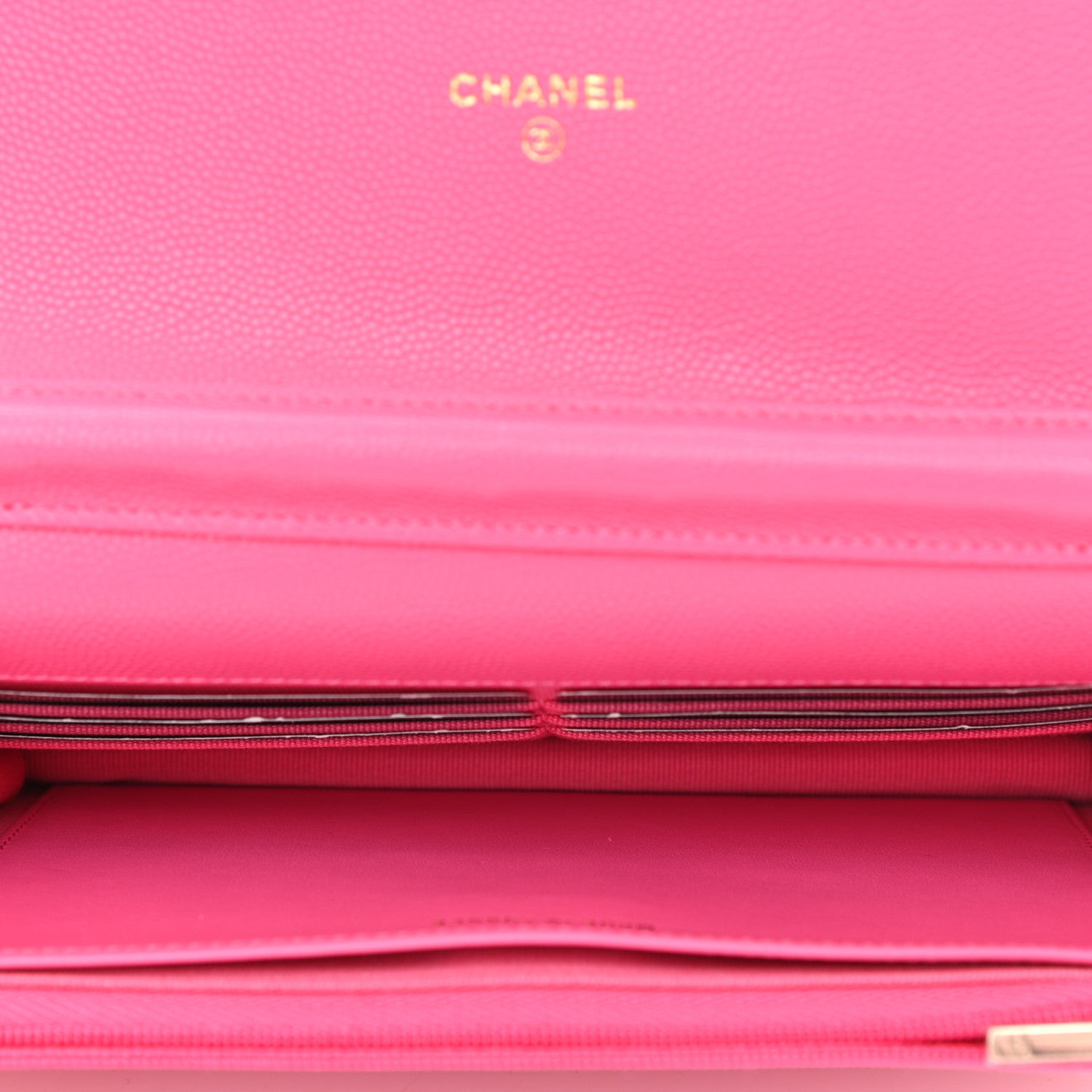 Chanel Caviar Quilted Wallet on Chain WOC Fuchsia 5 of 11