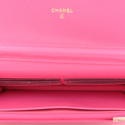 Chanel Caviar Quilted Wallet on Chain WOC Fuchsia 5 of 11