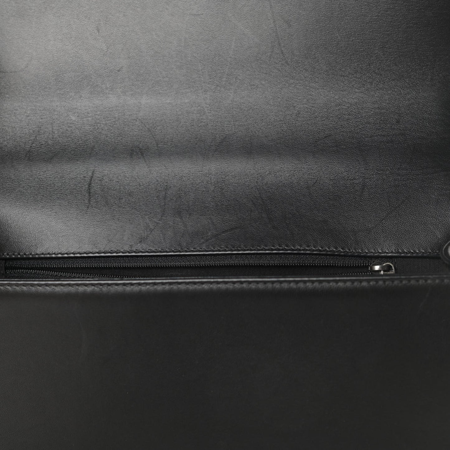 Lambskin Quilted Large Boy Flap Black