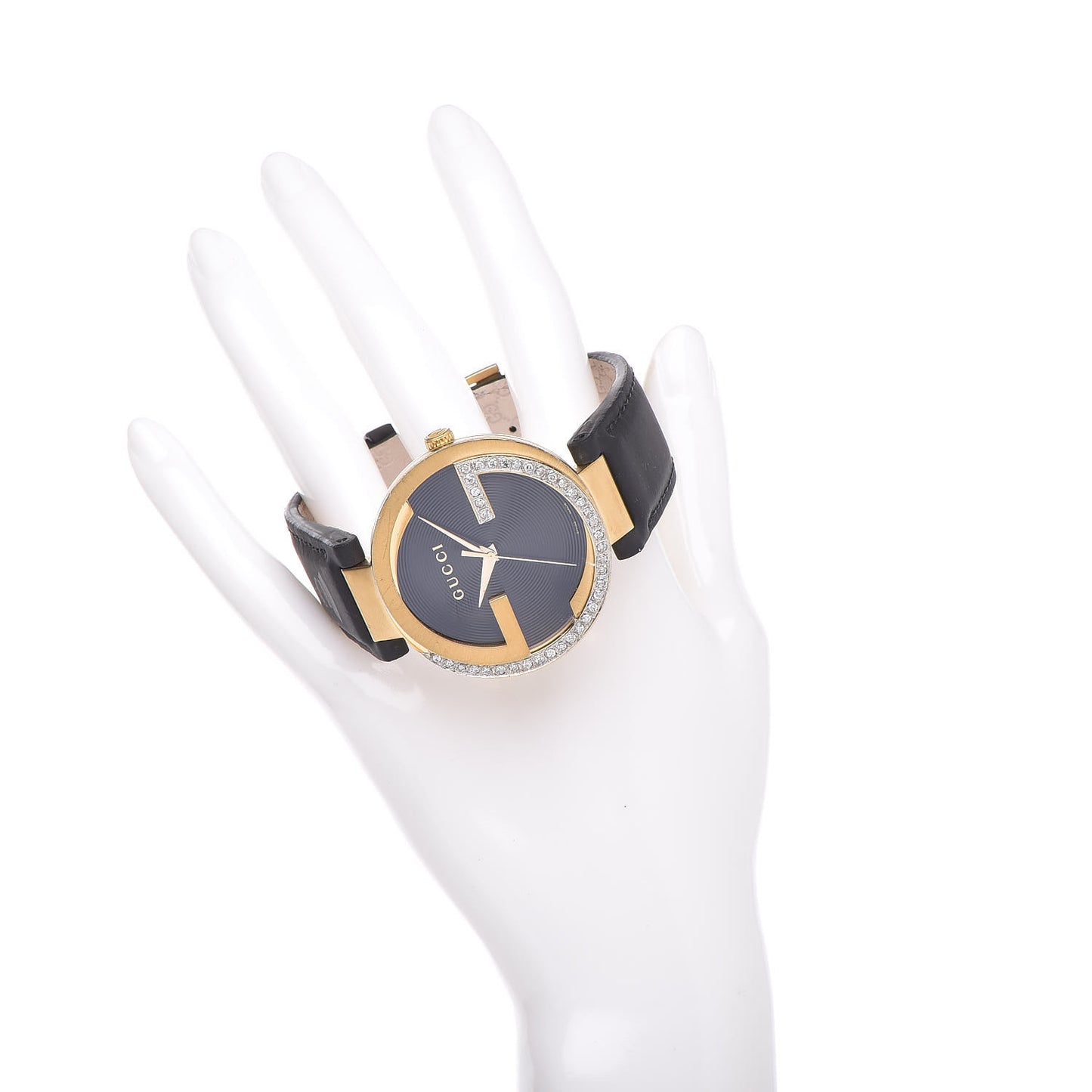 Stainless Steel Calfskin Diamond 42mm Interlocking G Latin Grammy Quartz Watch