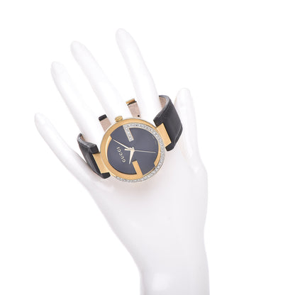 Gucci Stainless Steel Calfskin Diamond 42mm Interlocking G Latin Grammy Quartz Watch 2 of 9