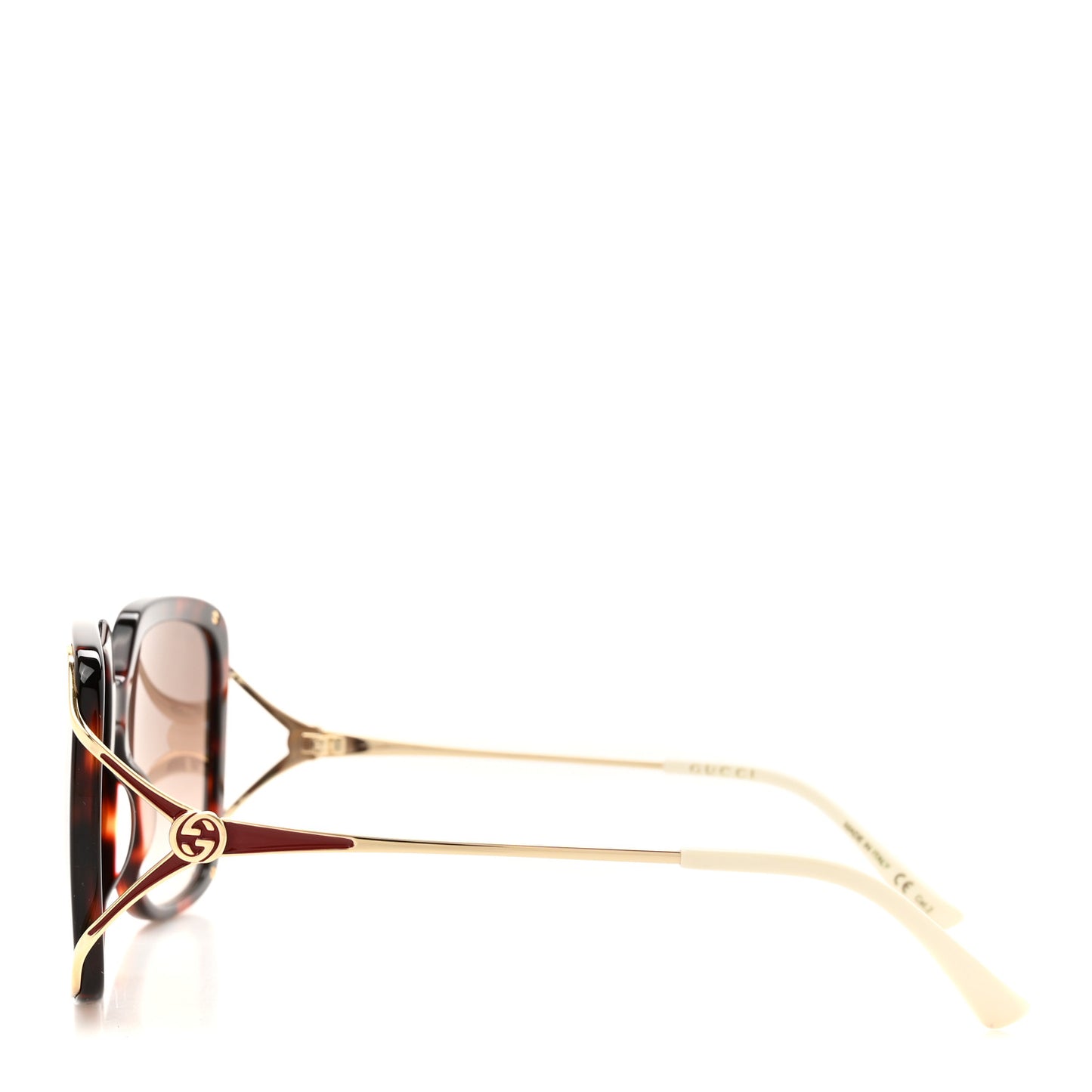 Acetate Butterfly Sunglasses GG0647S Havana Brown Gold