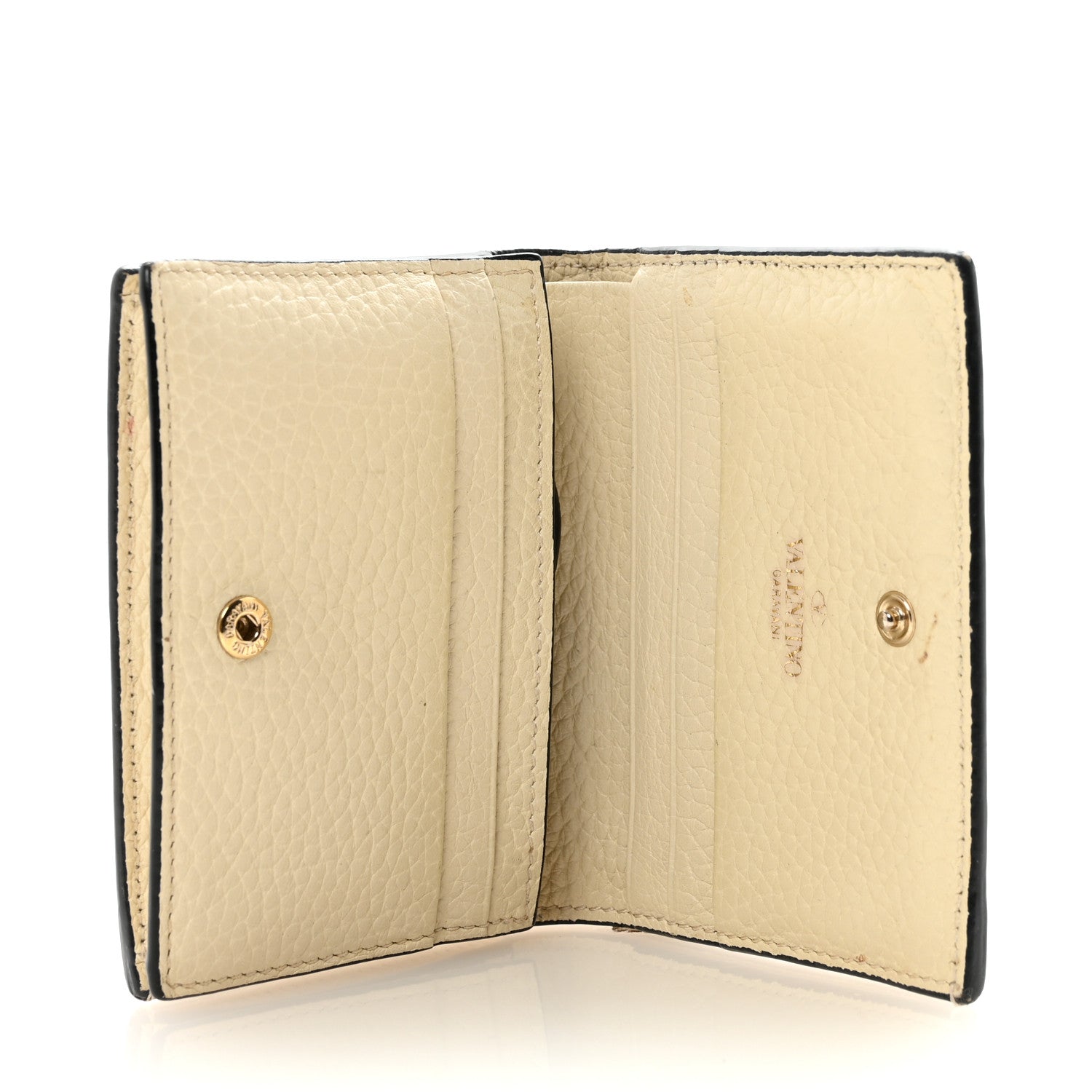 Valentino Garavani Calfskin Rockstud Bi-Fold Card Holder Ivory 5 of 8
