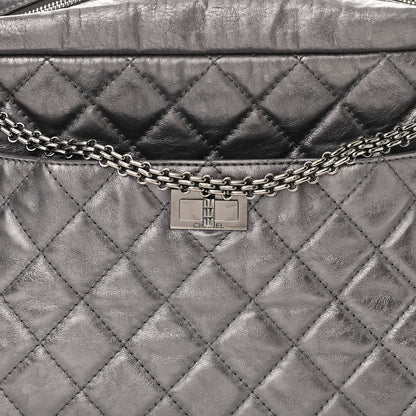 Chanel Metallic Aged Calfskin Quilted Large Reissue Camera Case Silver 8 of 10