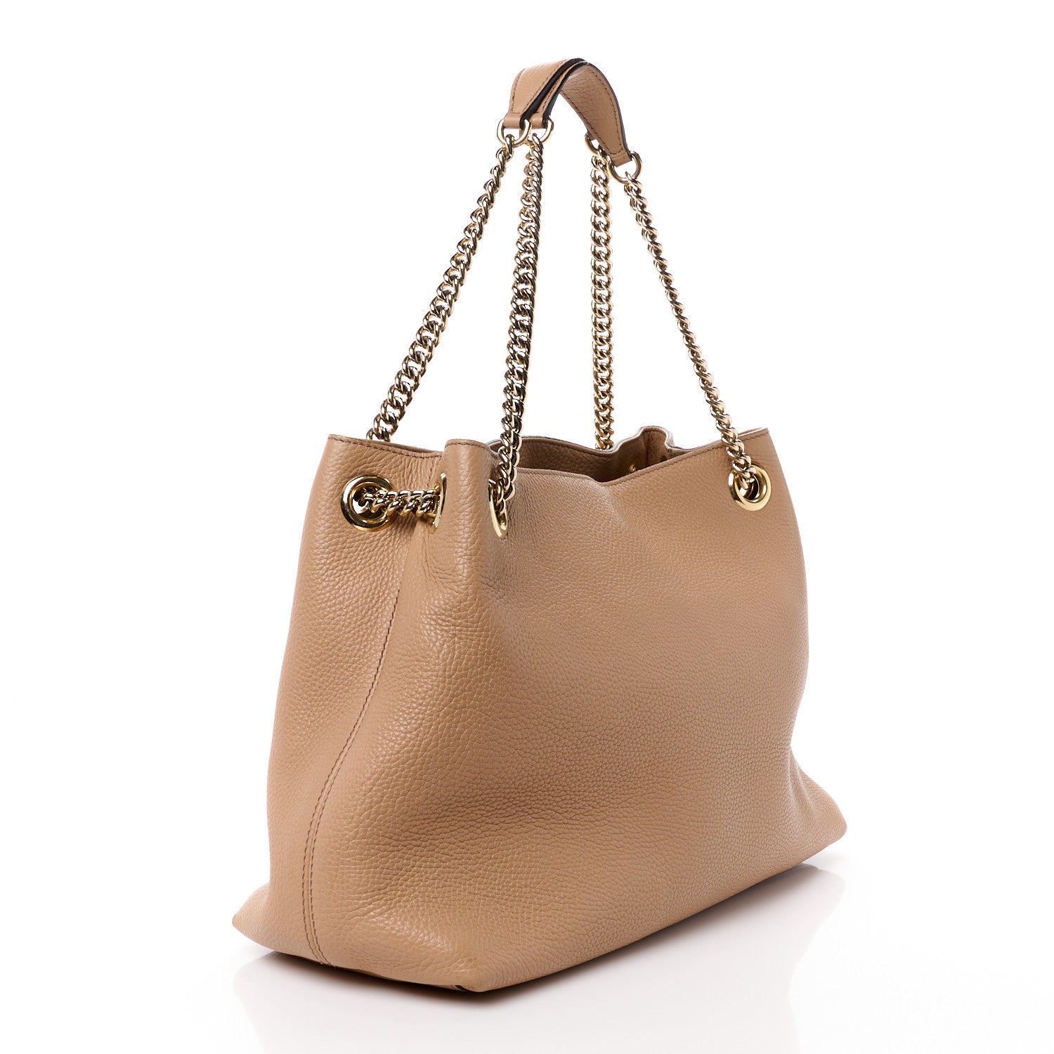 Gucci Pebbled Calfskin Medium Soho Chain Shoulder Bag Camelia 3 of 16