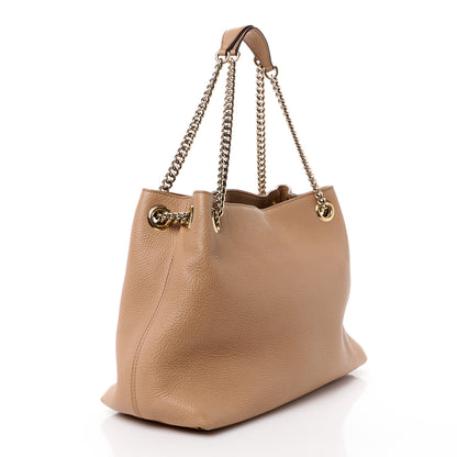 Gucci Pebbled Calfskin Medium Soho Chain Shoulder Bag Camelia 3 of 16