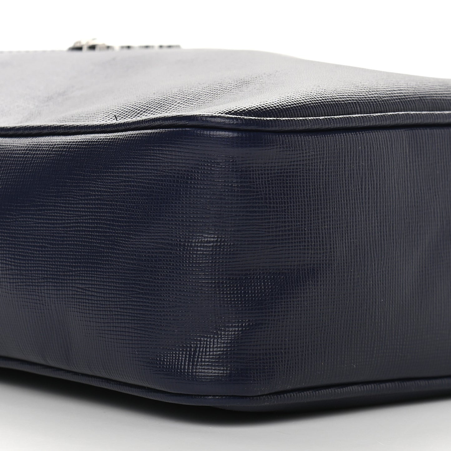 Grained Calfskin Mens Messenger Bag Blue