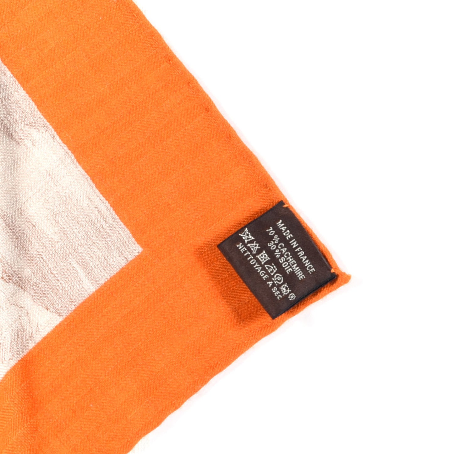 Cashmere Silk La Cite Cavaliere Shawl 140 Orange Naturel Brun