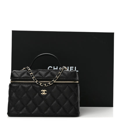 Chanel Caviar Quilted Top Handle Slim Vanity With Chain Black 12 of 12