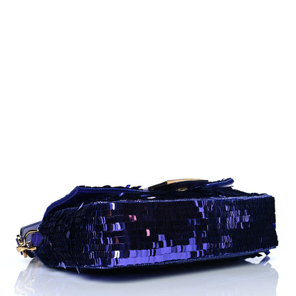 Fendi Sequin Paillettes Shiny Nappa Sex and the City Baguette Viola Purple Rain 4 of 12