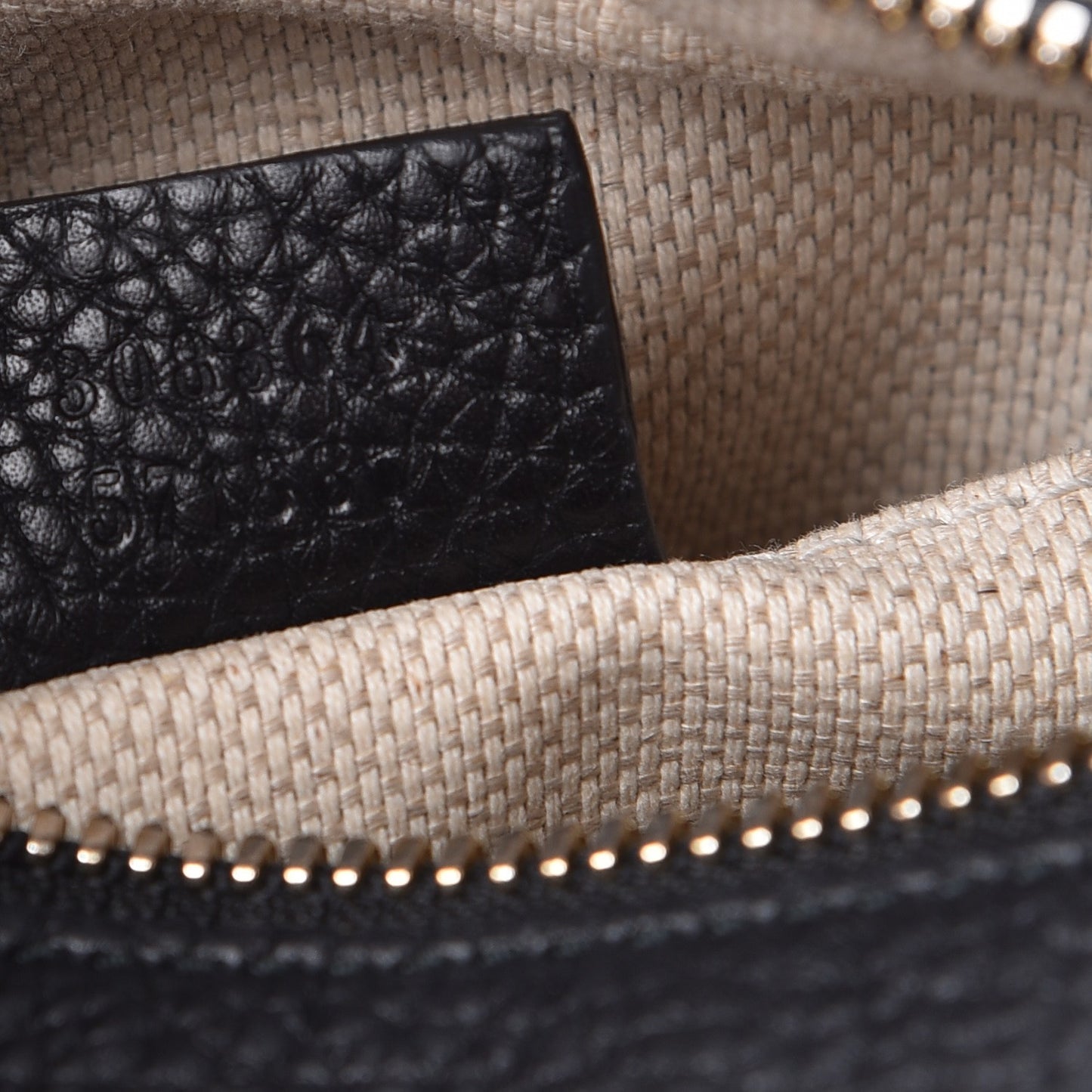 Pebbled Calfskin Small Soho Disco Bag Black