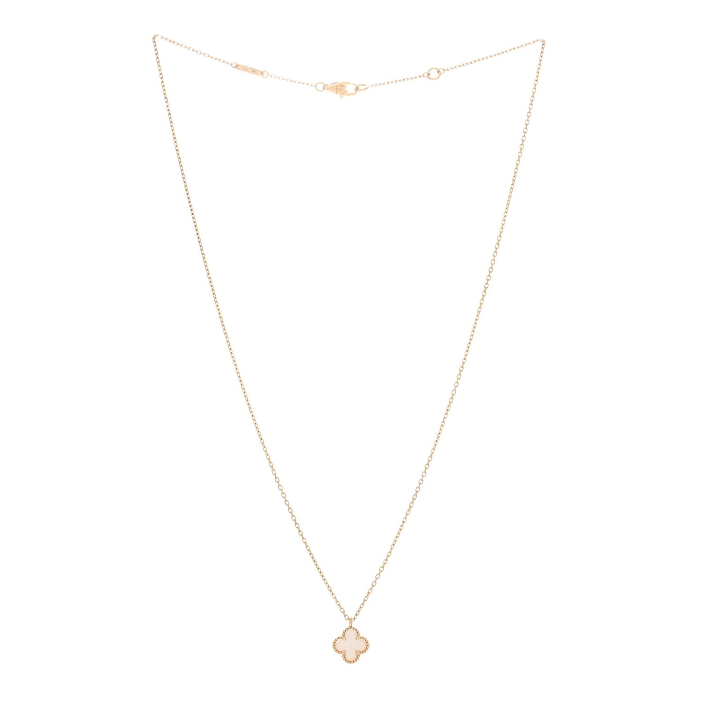 18K Yellow Gold Mother of Pearl Sweet Alhambra Pendant Necklace