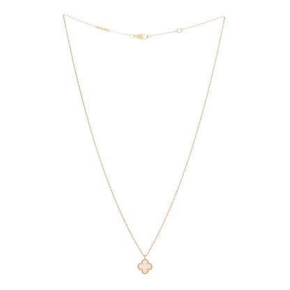 Van Cleef & Arpels 18K Yellow Gold Mother of Pearl Sweet Alhambra Pendant Necklace 3 of 4