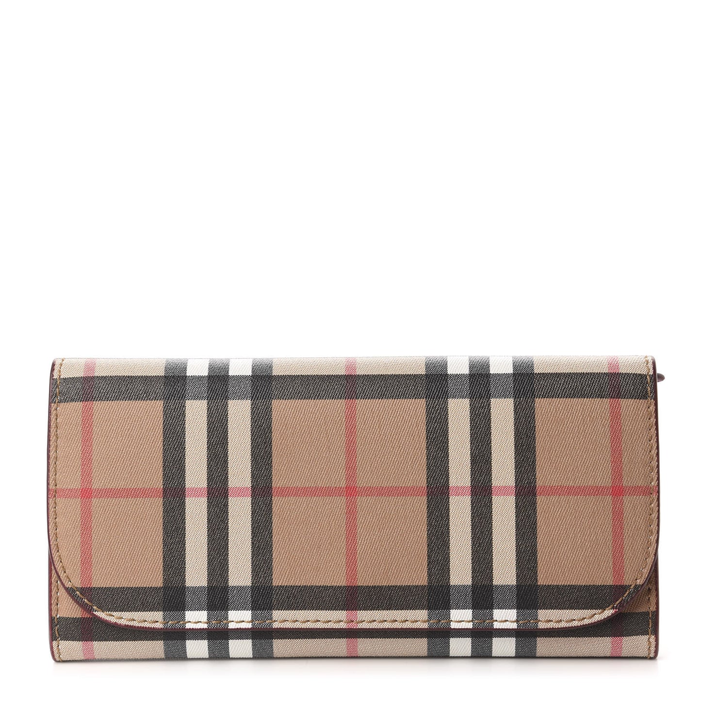 Vintage Check Continental Wallet Crimson