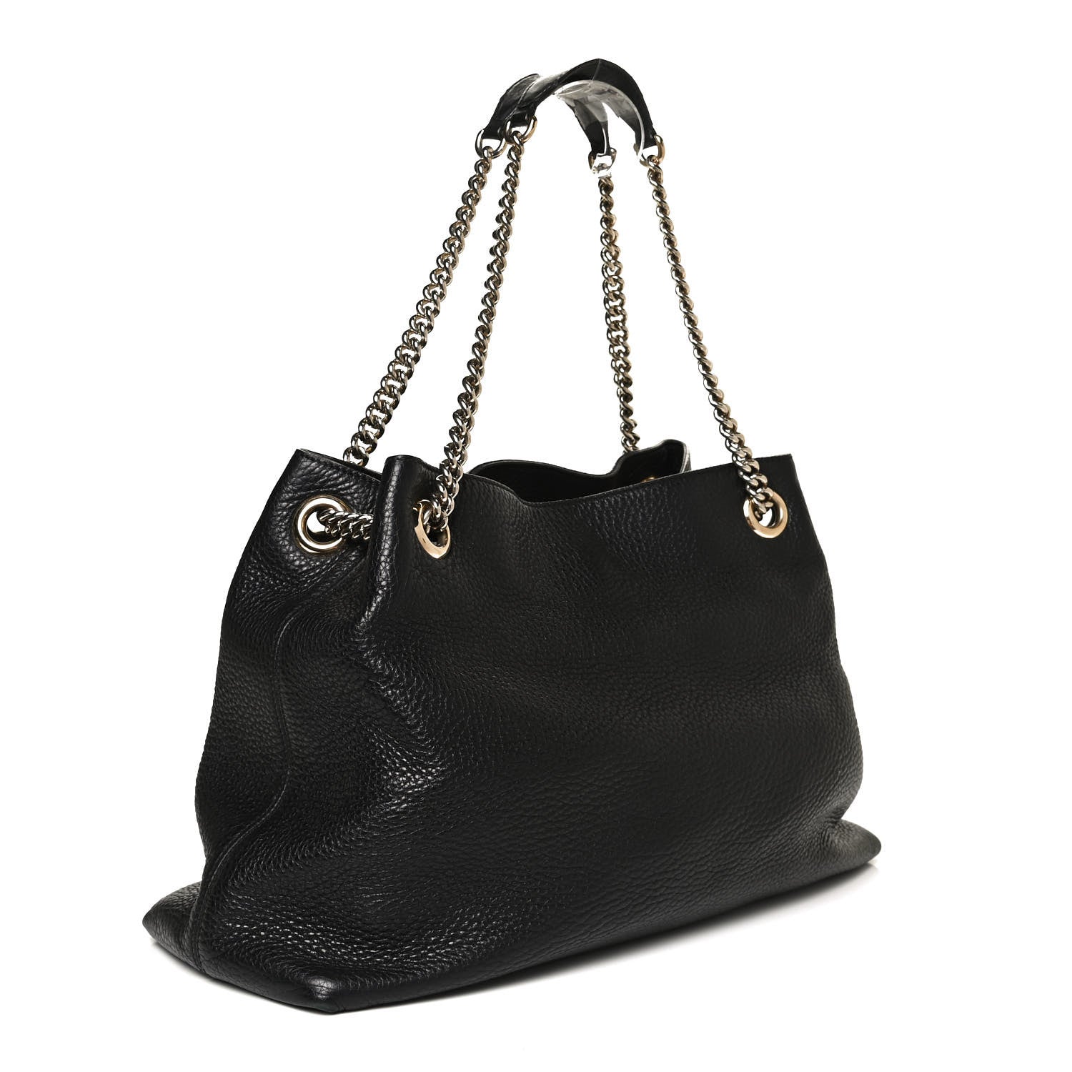 Gucci Pebbled Calfskin Medium Soho Chain Shoulder Bag Black 3 of 11