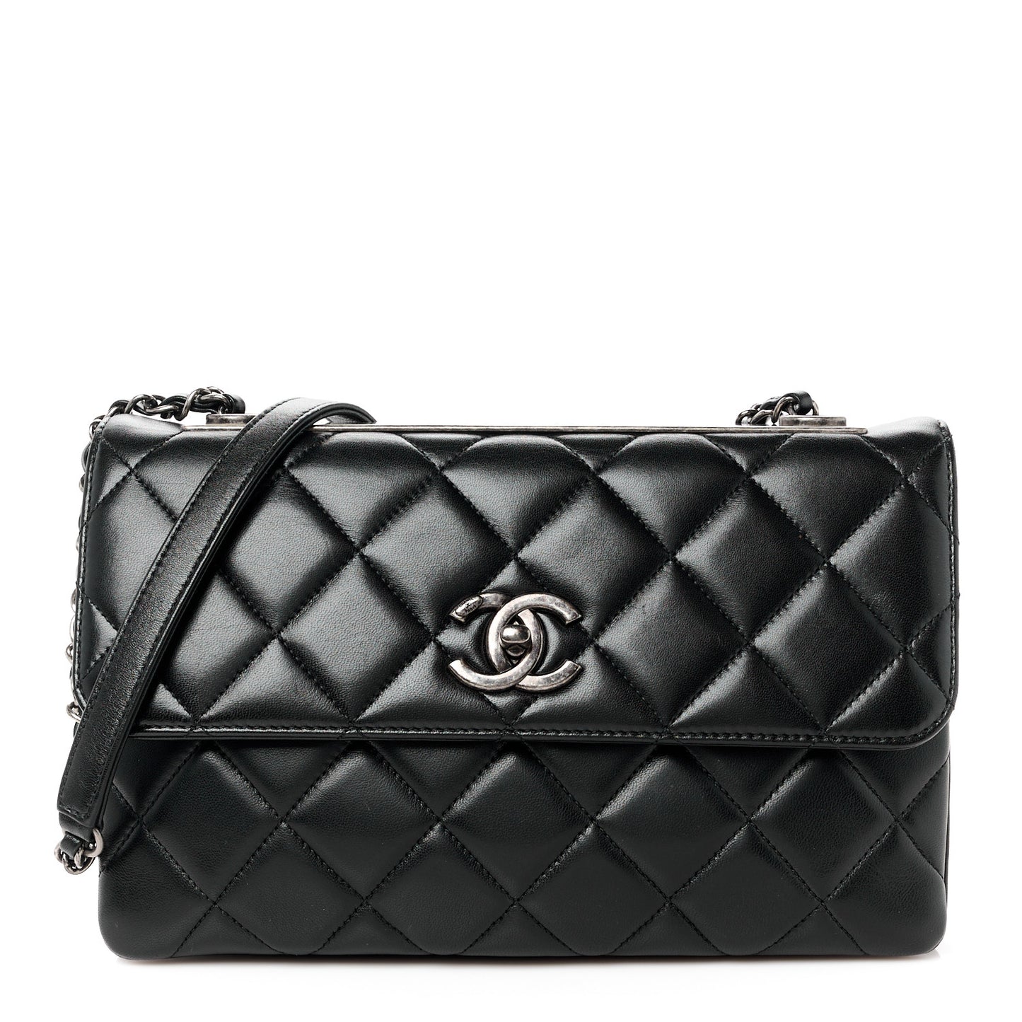 Lambskin Quilted Medium Trendy CC Flap Black