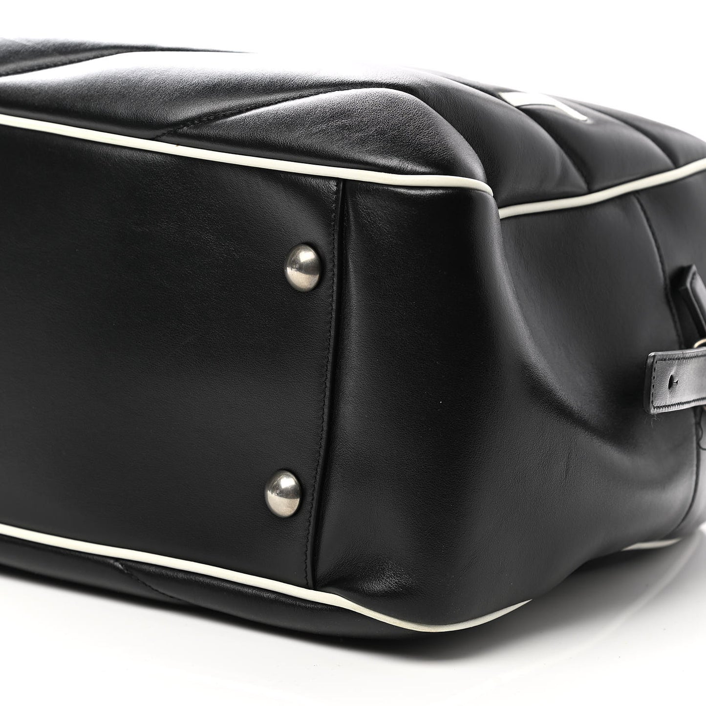 Calfskin Medium Miles Logo Bowler Duffel Bag Black