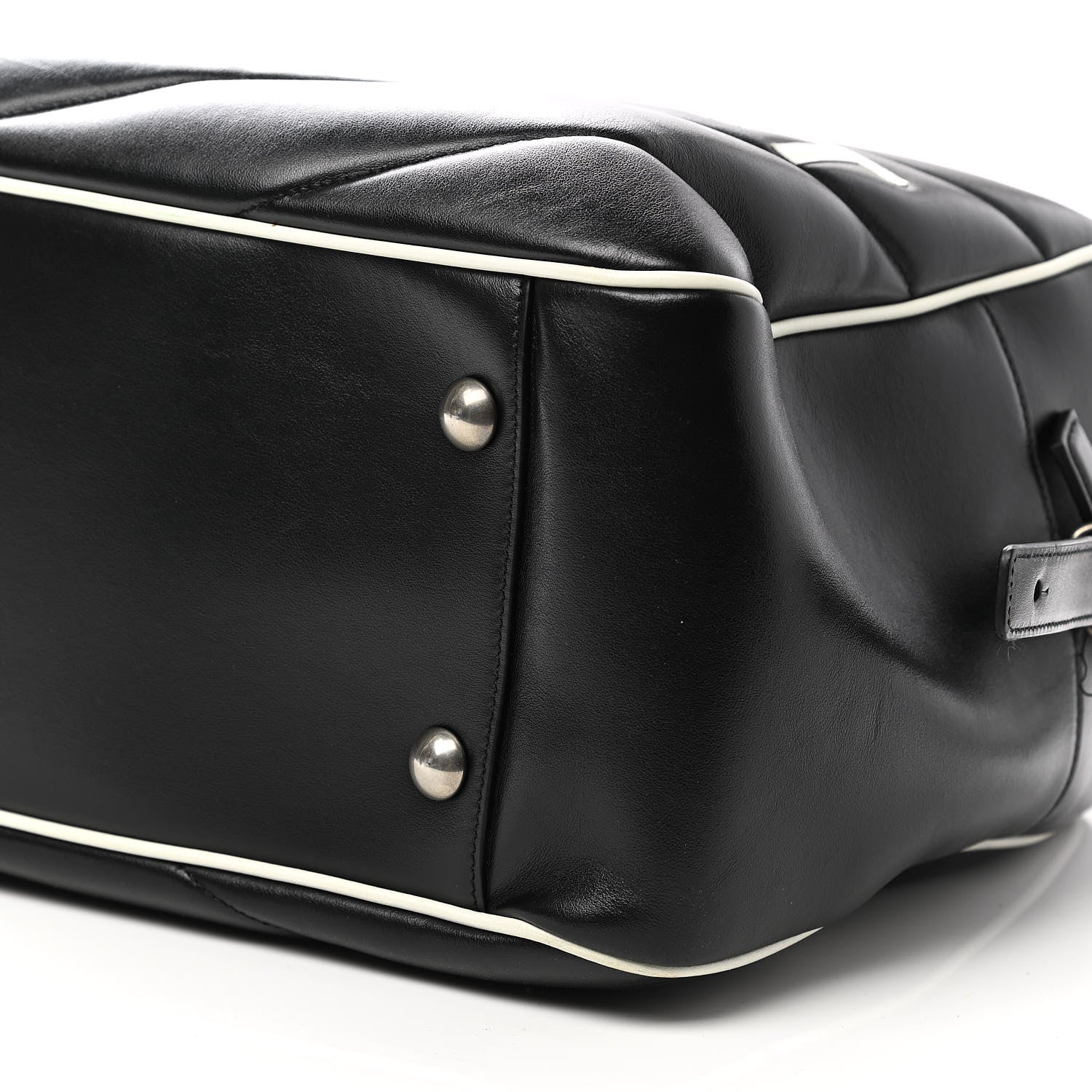 Saint Laurent Calfskin Medium Miles Logo Bowler Duffel Bag Black 10 of 10