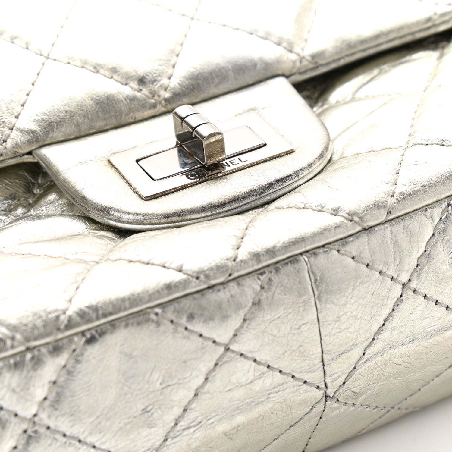 Chanel Metallic Aged Calfskin Quilted 2.55 Reissue 227 Flap Silver 16 of 16