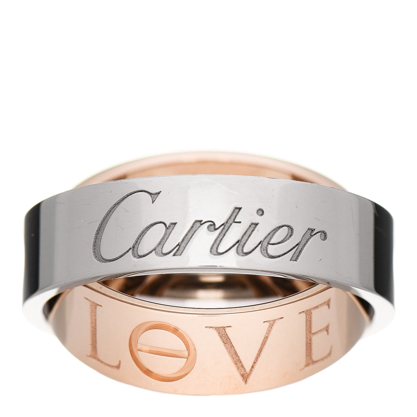 18K White Pink Gold 5.5mm Astro LOVE Ring 51 5.75