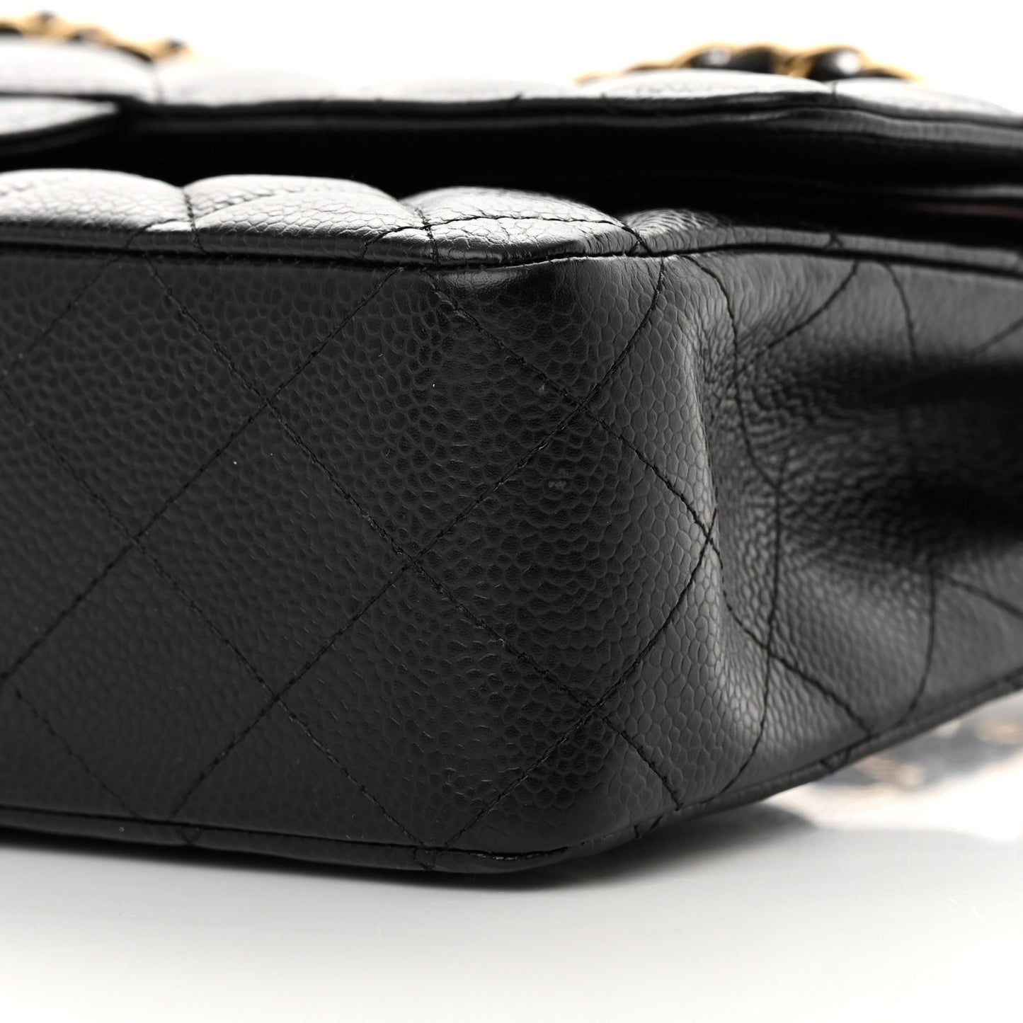 Caviar Quilted Medium Double Flap Black