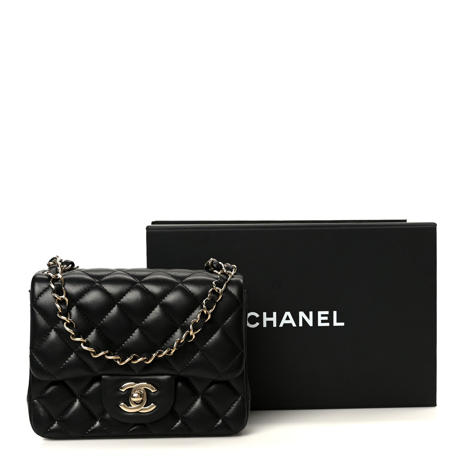 Chanel Lambskin Quilted Mini Square Flap Black 11 of 11
