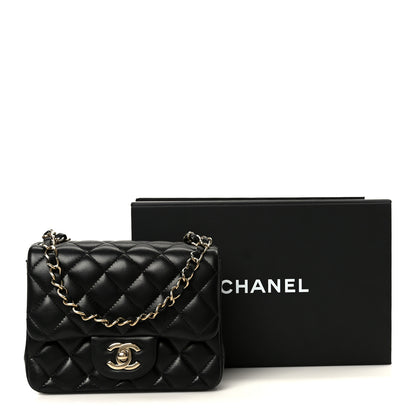 Chanel Lambskin Quilted Mini Square Flap Black 11 of 11