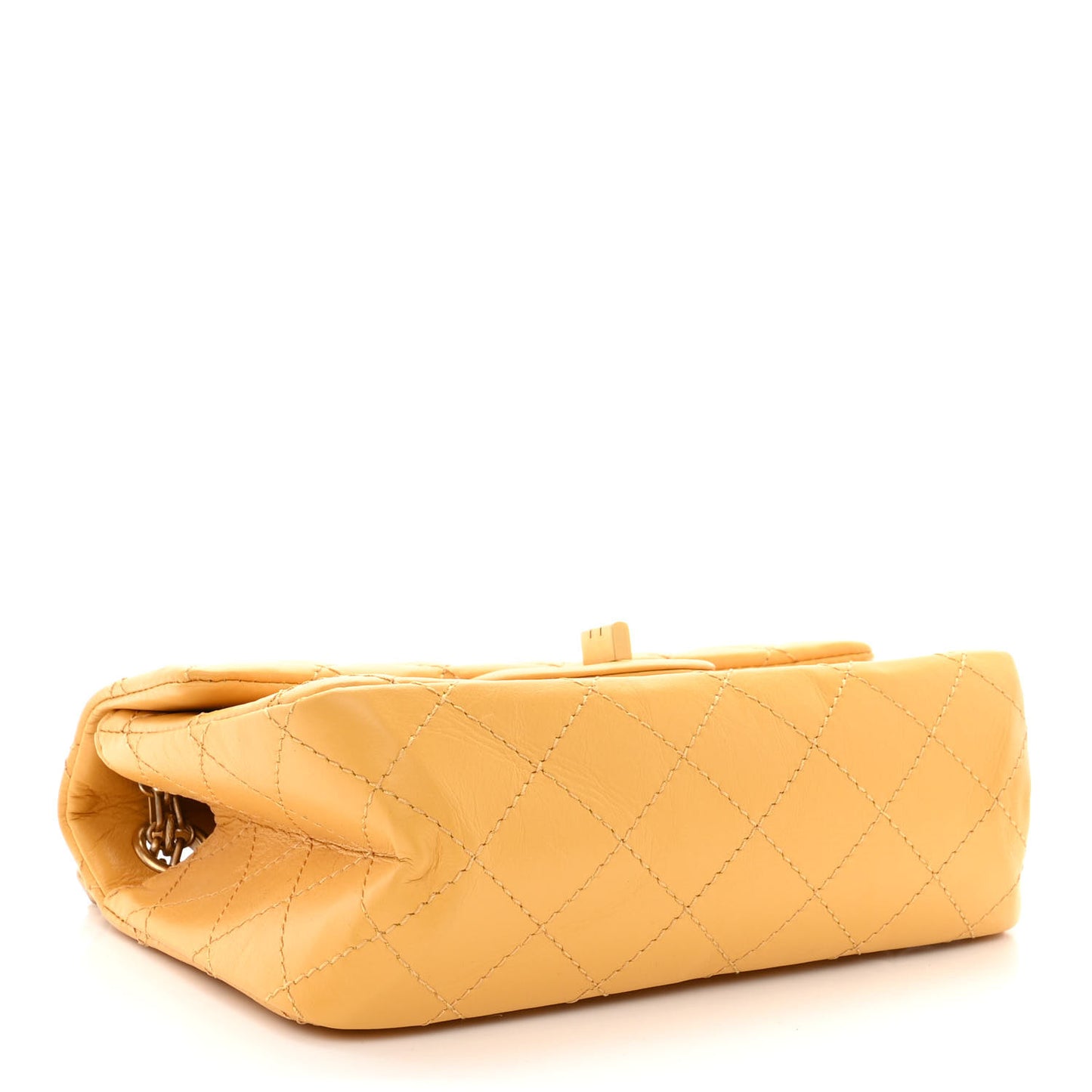 Aged Calfskin Quilted 2.55 Reissue Mini Flap Yellow