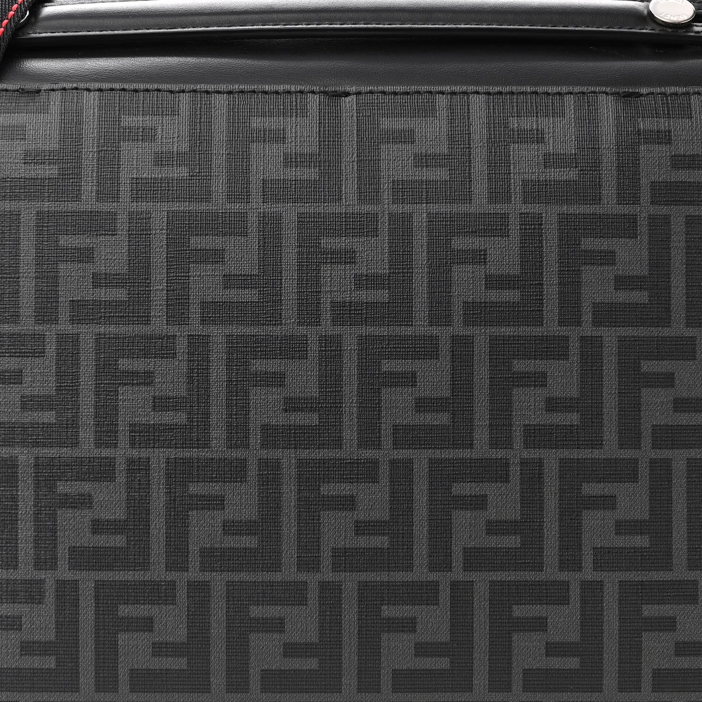 Glazed Fabric Vitello Grace Century FF 1974 Heat Sealed By The Way Messenger Bag Black Rosso