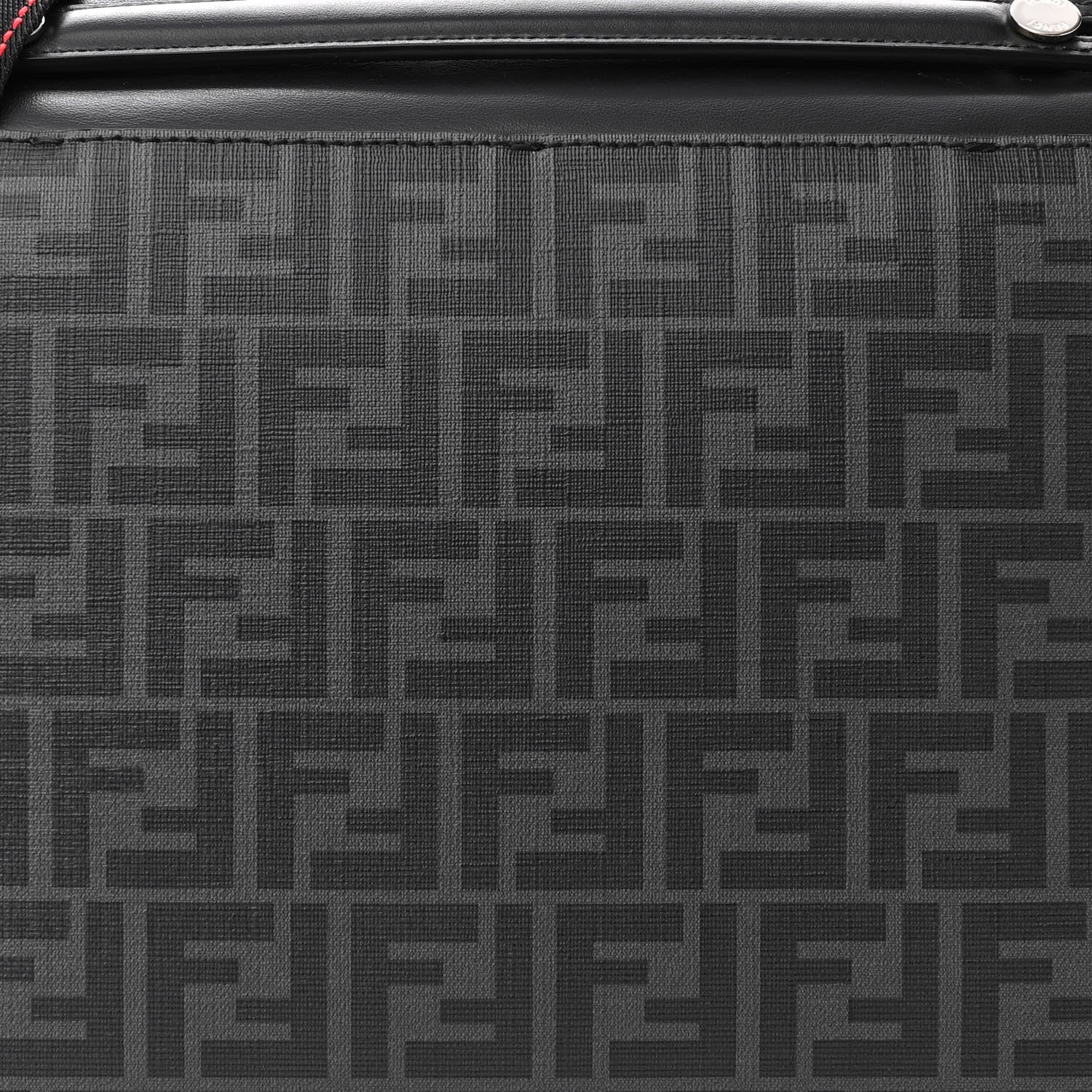 Fendi Glazed Fabric Vitello Grace Century FF 1974 Heat Sealed By The Way Messenger Bag Black Rosso 8 of 11