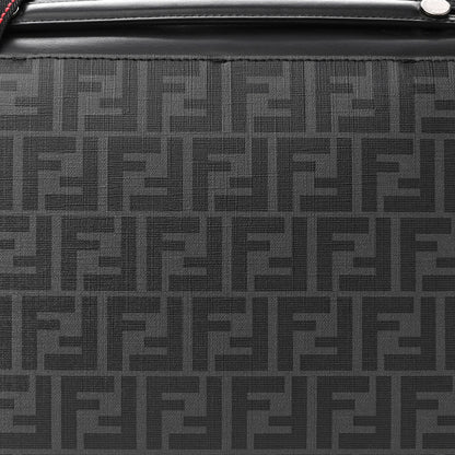 Fendi Glazed Fabric Vitello Grace Century FF 1974 Heat Sealed By The Way Messenger Bag Black Rosso 8 of 11