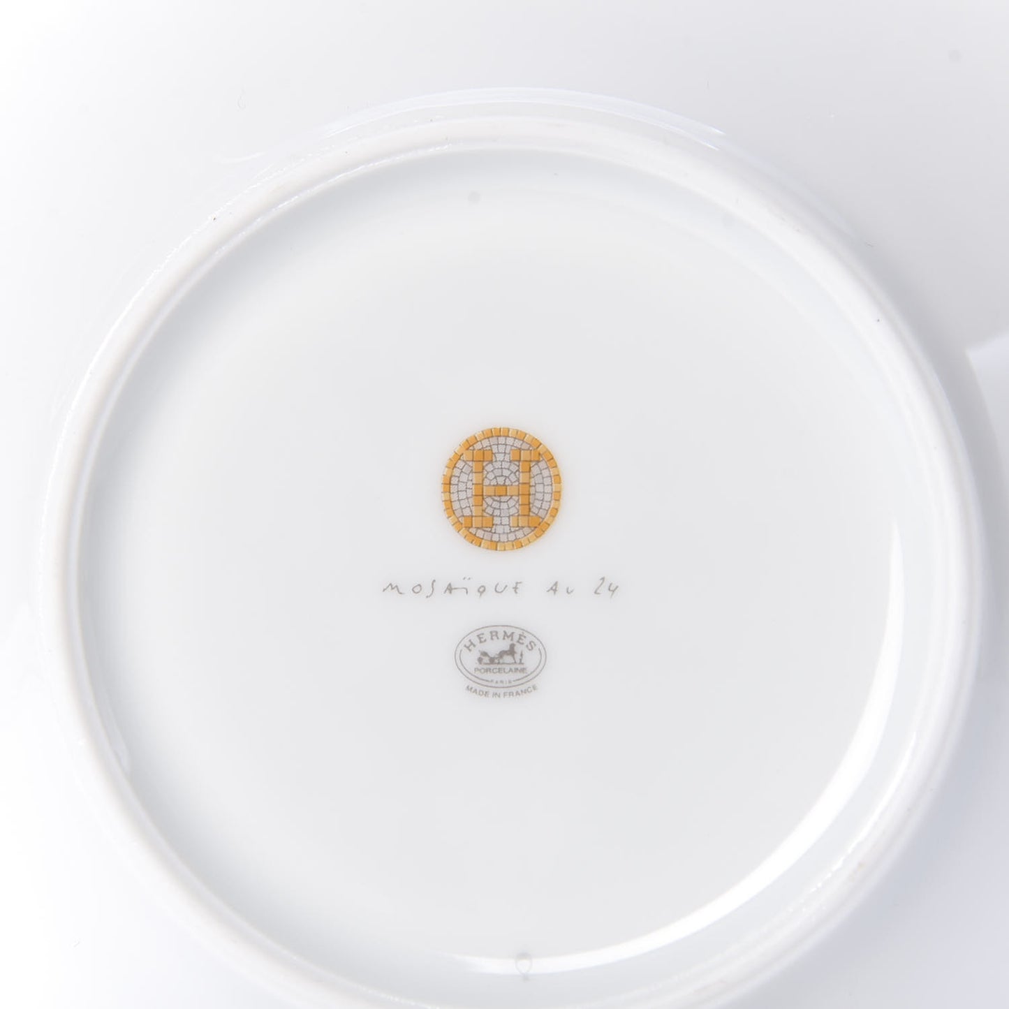 Porcelain Mosaique Au 24 Gold Breakfast Cup and Saucer
