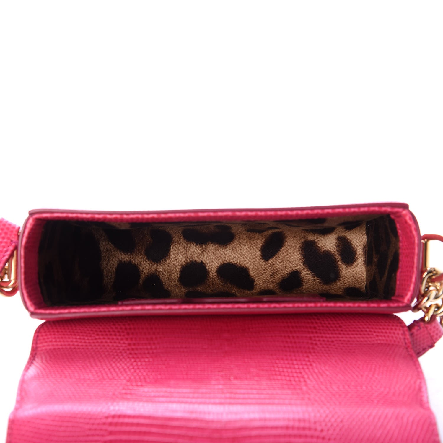 Dolce & Gabbana Stampa Iguana Calfskin Crystal Mini Milennials Shoulder Bag Pink 5 of 9