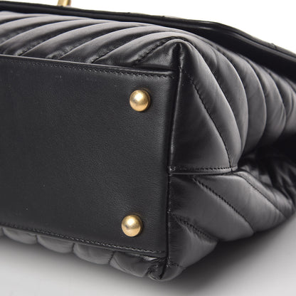 Chanel Calfskin Chevron Quilted Small Coco Handle Flap Black 9 of 12