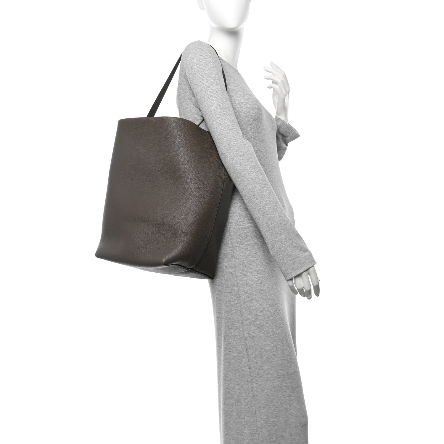 The Row Grained Calfskin Large N/S Park Tote French Grey 2 of 11