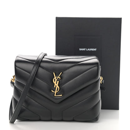 Saint Laurent Calfskin Y Quilted Monogram Toy Loulou Crossbody Bag Black 14 of 14