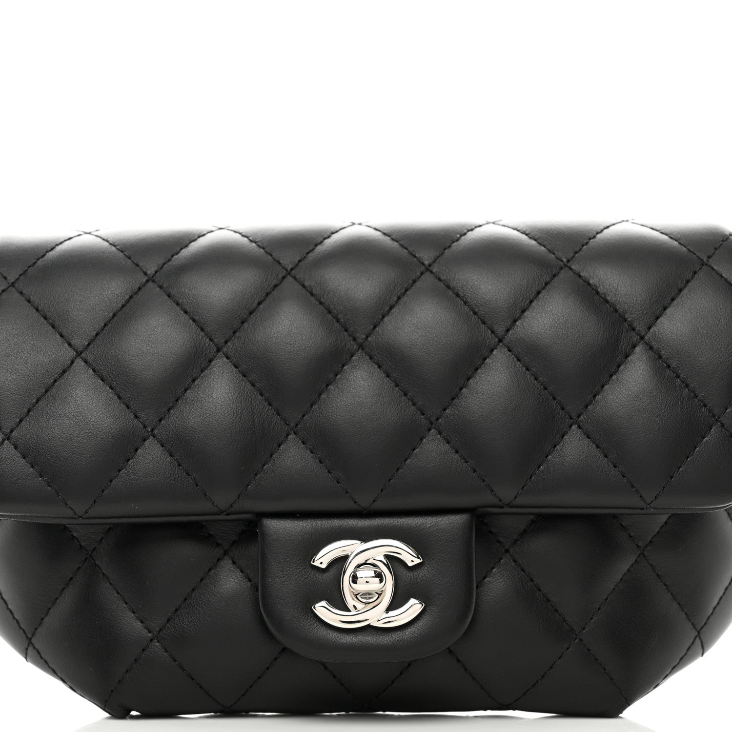 Chanel Calfskin Quilted CC Uniform Flap Belt Bag Black 5 of 11