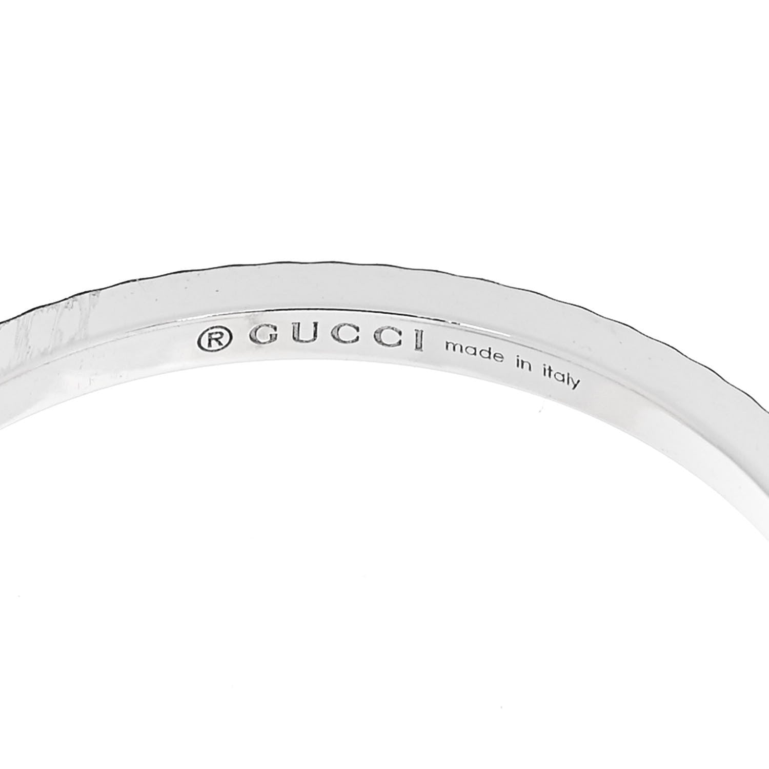 Gucci 18K White Gold Diamond GG Running Charm Ring 51 5.75 5 of 6