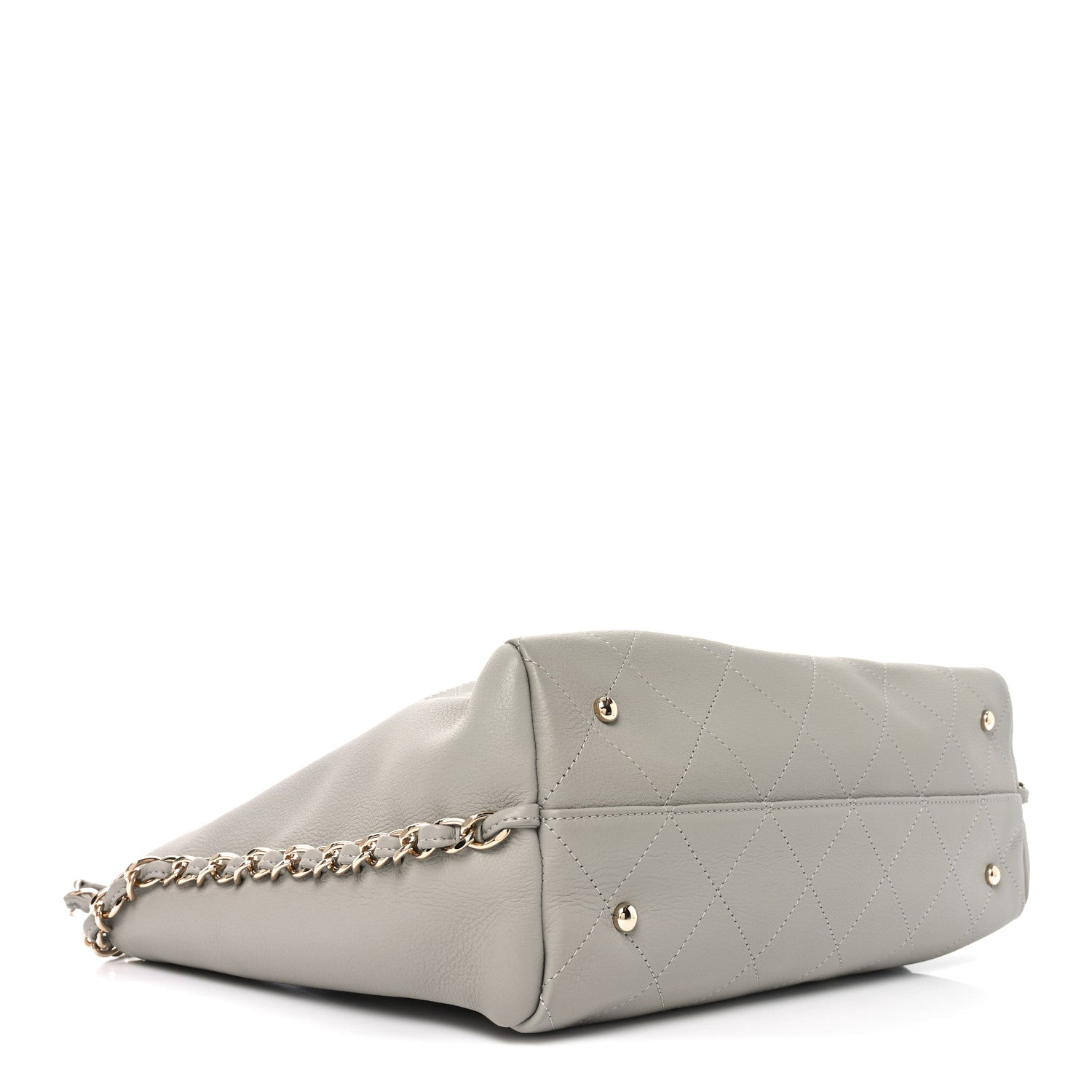 Chanel Bullskin Stitched Medium Shopping Bag Grey 4 of 10